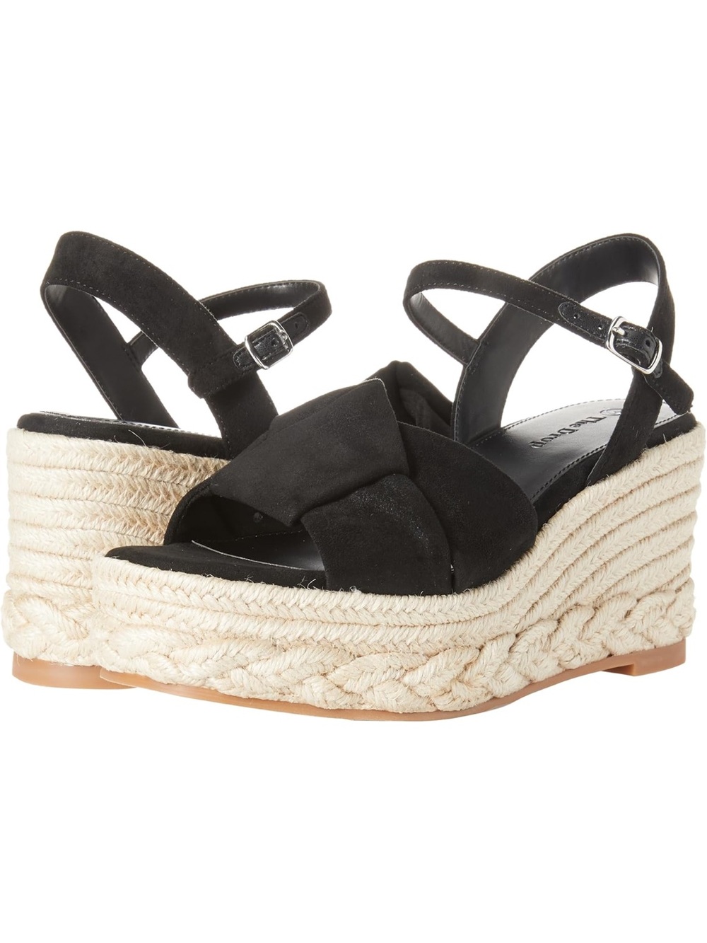 Platform Espadrille Wedge Sandals Amazon The Drop, Size 8 BRAND NEW, Black